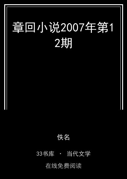 章回小说2007年第12期封面