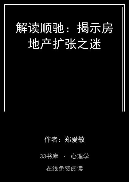 解读顺驰：揭示房地产扩张之迷封面