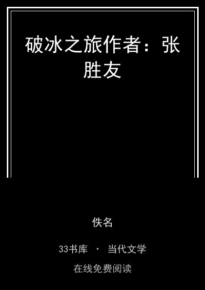 破冰之旅作者：张胜友封面