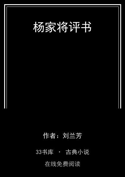 杨家将评书封面