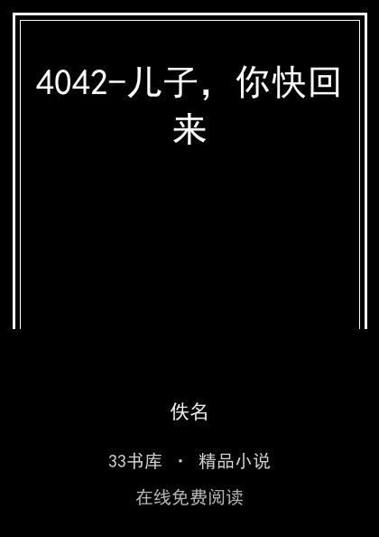 4042-儿子，你快回来封面