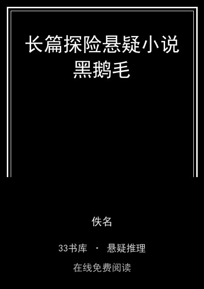 长篇探险悬疑小说黑鹅毛 封面