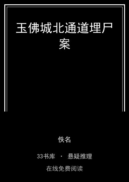 玉佛城北通道埋尸案封面