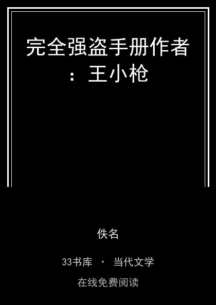 完全强盗手册作者：王小枪封面
