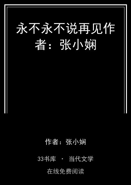 永不永不说再见作者：张小娴封面
