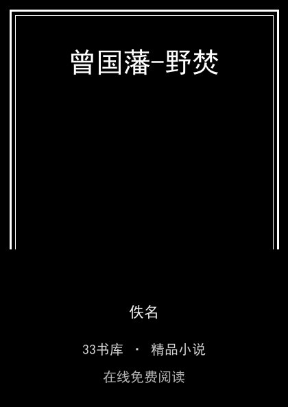 曾国藩-野焚封面