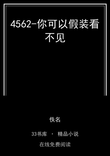 4562-你可以假装看不见 封面