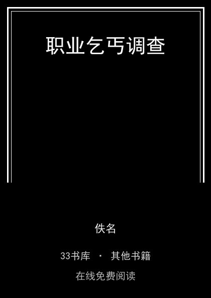 职业乞丐调查封面