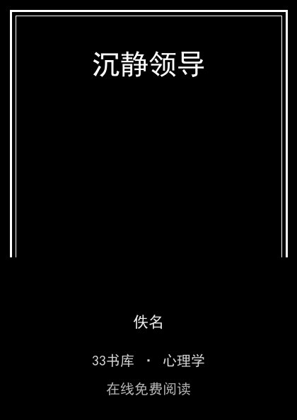 沉静领导 封面