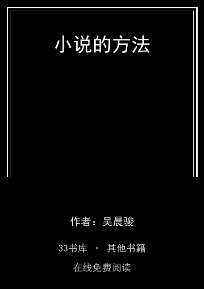 小说的方法封面