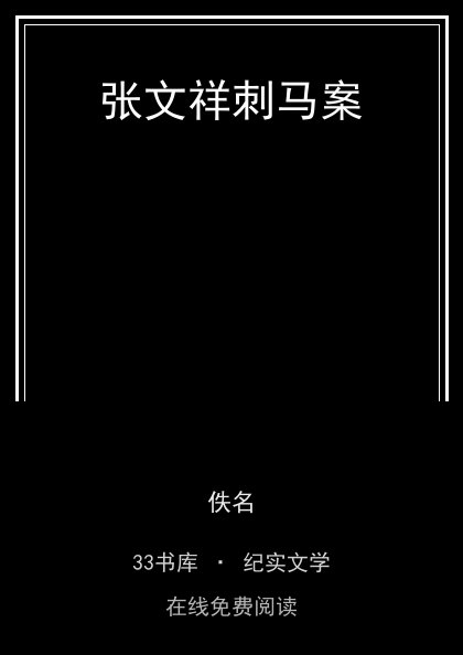 张文祥刺马案 封面