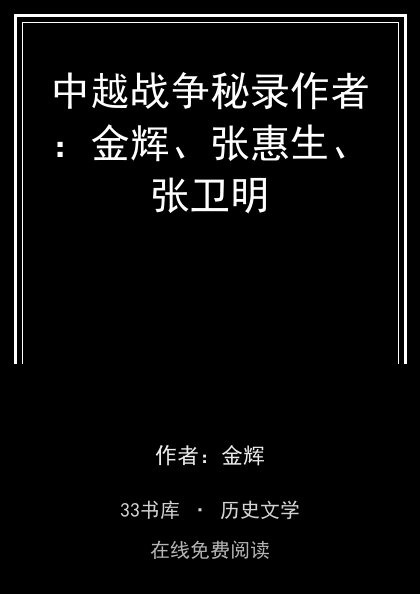 中越战争秘录作者：金辉、张惠生、张卫明封面