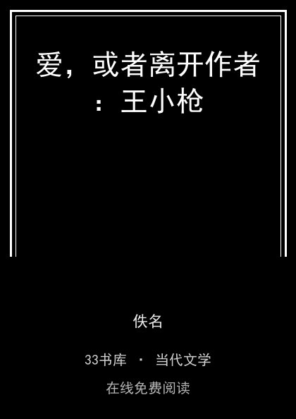 爱，或者离开作者：王小枪封面