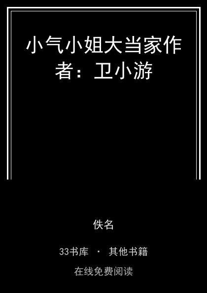 小气小姐大当家作者：卫小游封面