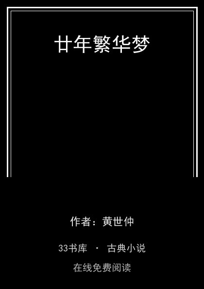 廿年繁华梦封面
