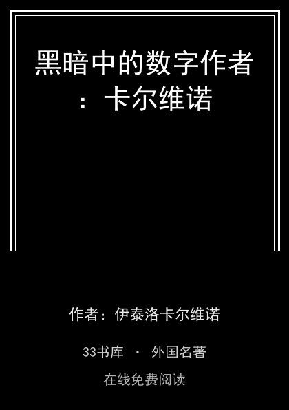 黑暗中的数字作者：卡尔维诺封面