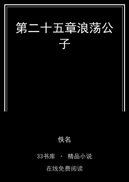第二十五章浪荡公子封面