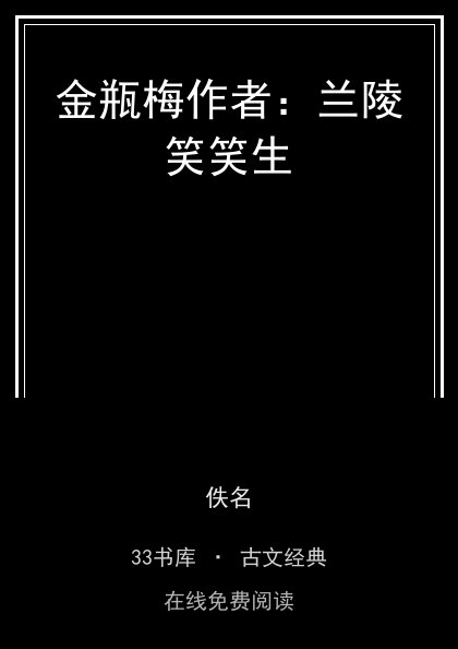 金瓶梅作者：兰陵笑笑生 封面