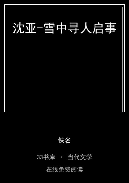 沈亚-雪中寻人启事封面