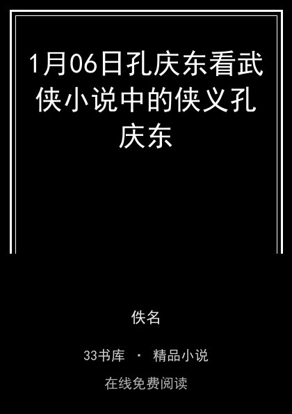 1月06日孔庆东看武侠小说中的侠义孔庆东封面