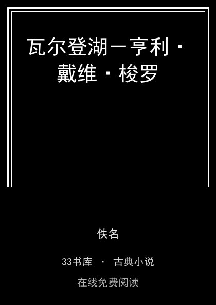 瓦尔登湖－亨利·戴维·梭罗 封面