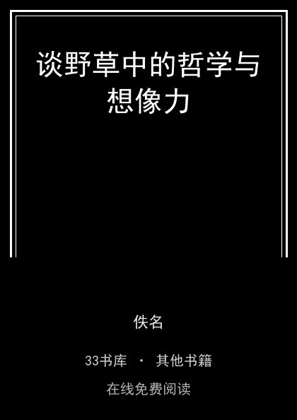 谈野草中的哲学与想像力封面