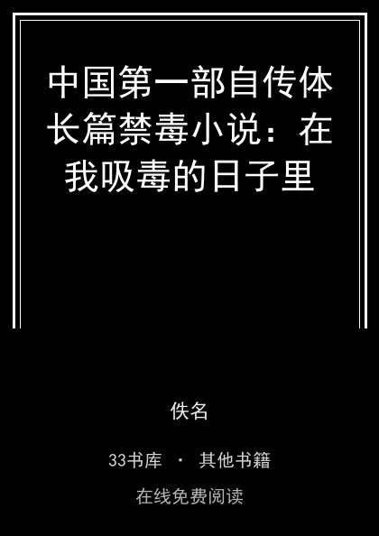中国第一部自传体长篇禁毒小说：在我吸毒的日子里封面