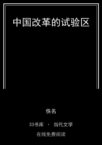 中国改革的试验区封面