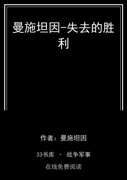 曼施坦因-失去的胜利封面