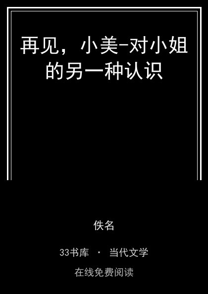 再见，小美-对小姐的另一种认识封面
