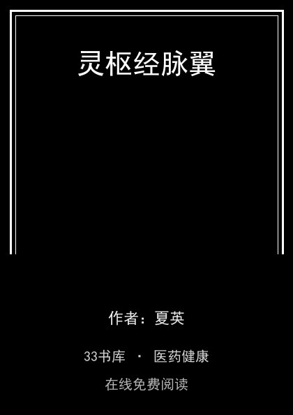 灵枢经脉翼封面
