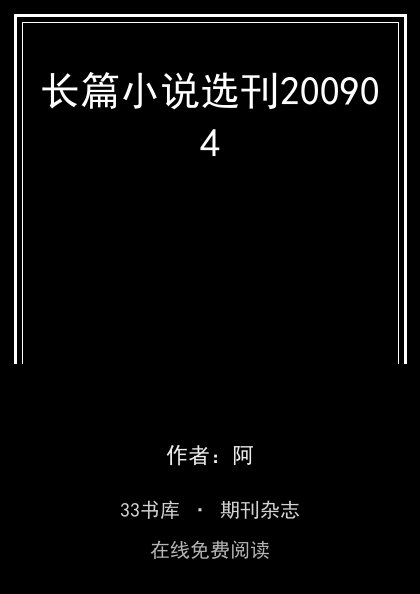 长篇小说选刊200904 封面