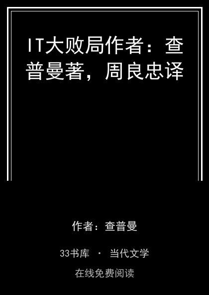 IT大败局作者：查普曼著，周良忠译封面