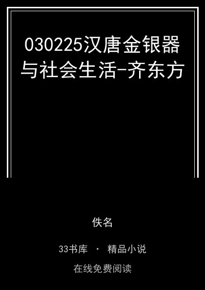 030225汉唐金银器与社会生活-齐东方封面