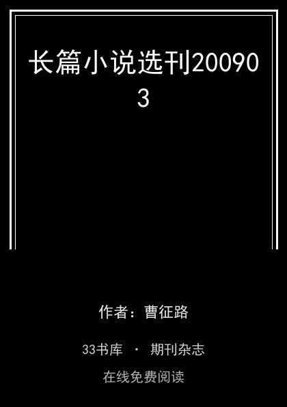 长篇小说选刊200903封面