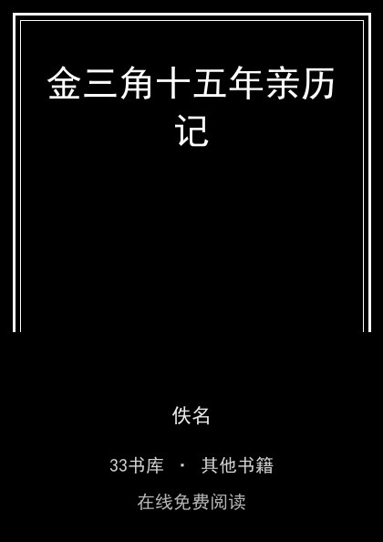 金三角十五年亲历记 封面