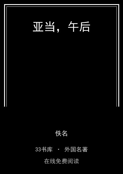 亚当，午后 封面