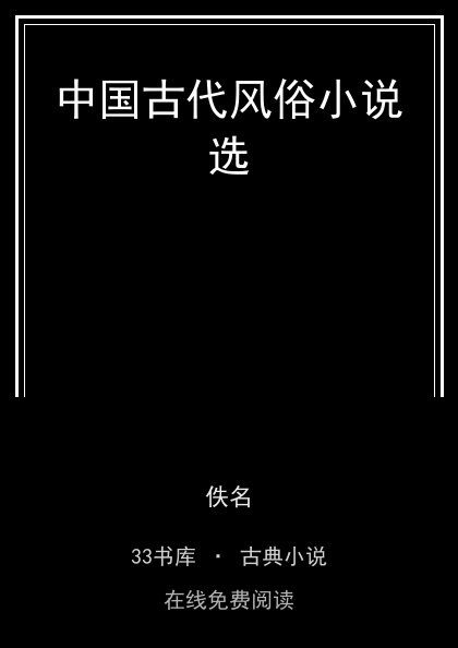 中国古代风俗小说选封面