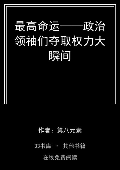 最高命运——政治领袖们夺取权力大瞬间封面
