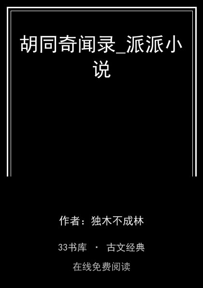 胡同奇闻录_派派小说封面