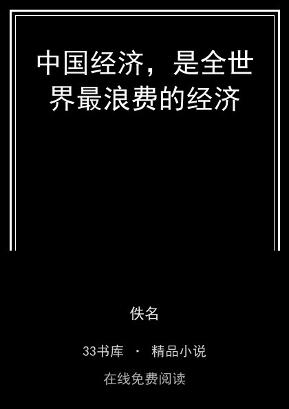 中国经济，是全世界最浪费的经济 封面