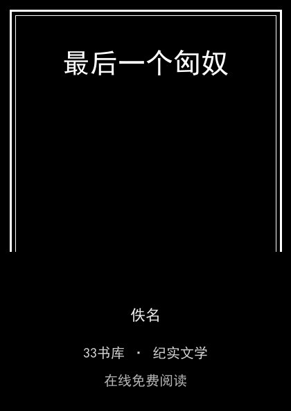 最后一个匈奴封面