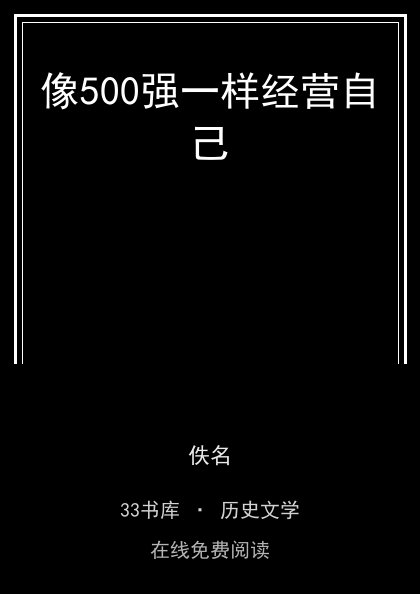 像500强一样经营自己封面