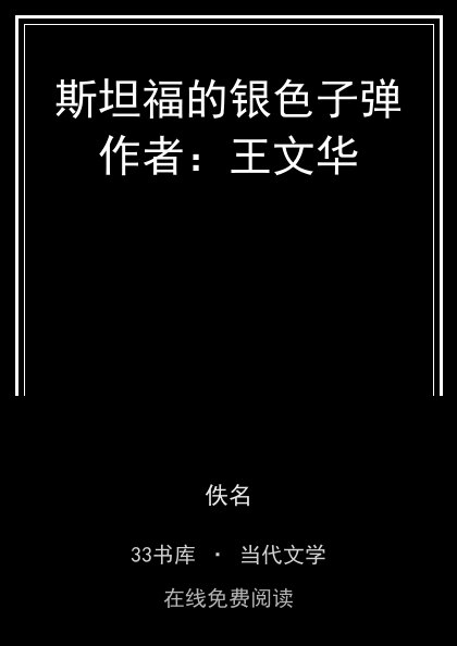 斯坦福的银色子弹作者：王文华 封面