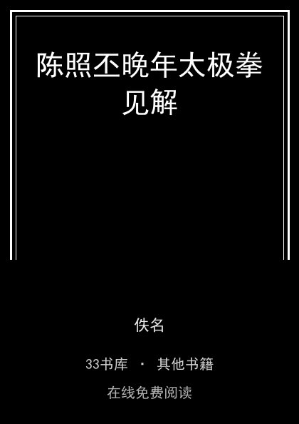 陈照丕晚年太极拳见解封面