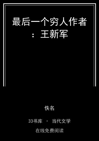 最后一个穷人作者：王新军封面