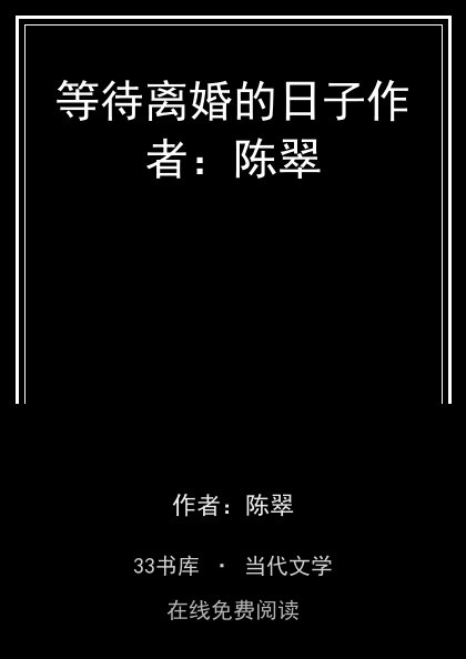 等待离婚的日子作者：陈翠封面