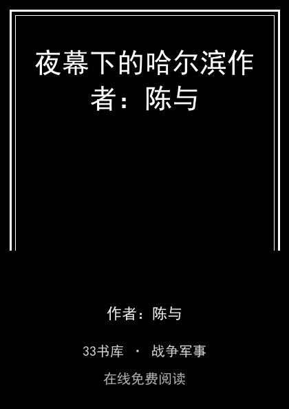夜幕下的哈尔滨作者：陈与封面