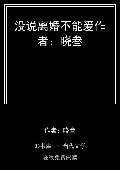 没说离婚不能爱作者：晓叁封面