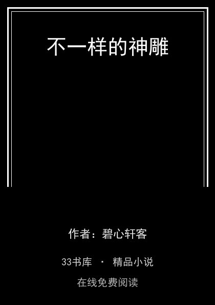 不一样的神雕 封面